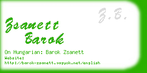 zsanett barok business card